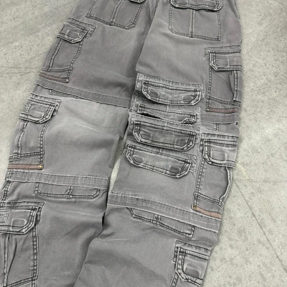 1 OF 1 Fedi Cartel 00s Y2K BAGGY Gray CARGO UTILITY PANT - 35/37